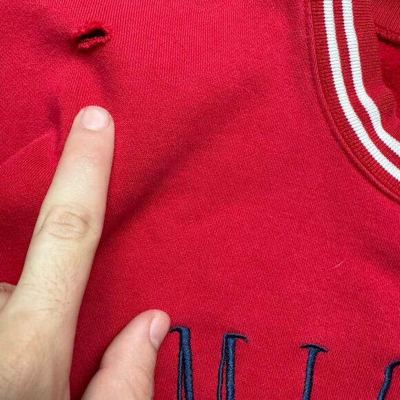 Disney Store 90s Vintage Red Mickey Mouse Ringer Sweatshirt - Picture 5 of 7